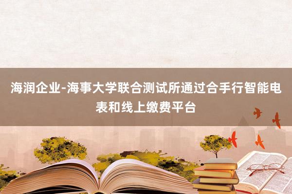 海润企业-海事大学联合测试所通过合手行智能电表和线上缴费平台